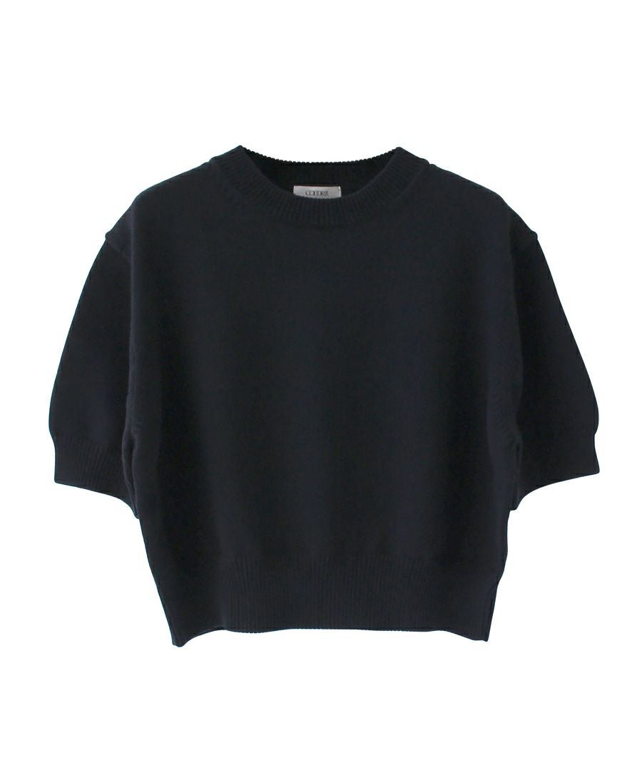 【COUDRE 】ハーフスリーブニット　CD165　BLACK - BLK ハーフスリーブニット CD165 COUDRE｜MIKIRI STORE