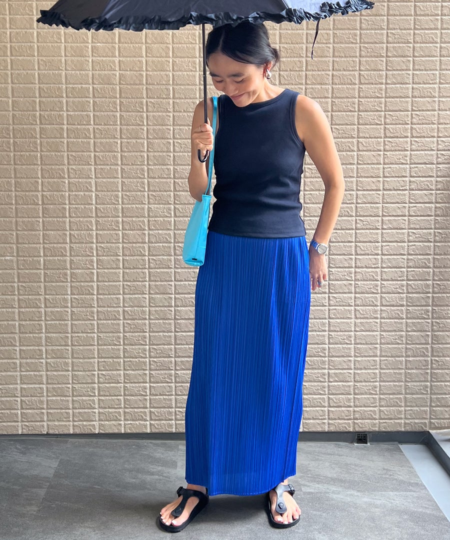 ロングハンドルトート ブルー